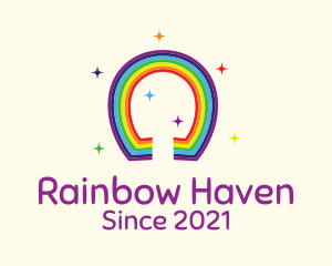 Cute Lucky Rainbow logo design