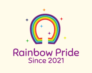 Cute Lucky Rainbow logo design