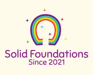 Kids Apparel - Cute Lucky Rainbow logo design