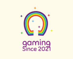 Cute Lucky Rainbow logo design