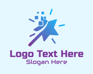 Networking - Star Wand Pixel logo design