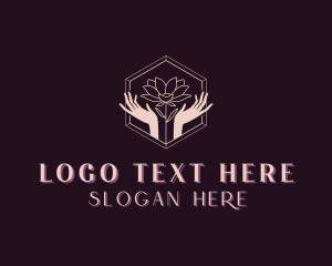 Mindfulness - Lotus Flower Hand logo design