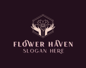 Lotus Flower Hand logo design