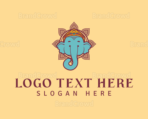 Festive Elephant Animal Logo