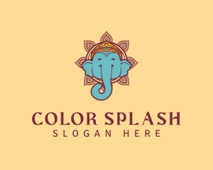 Festive Elephant Animal logo design