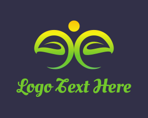 Human - Green Human Tree logo design