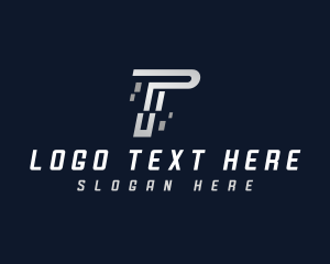 Application - Technology Digital Letter P logo design