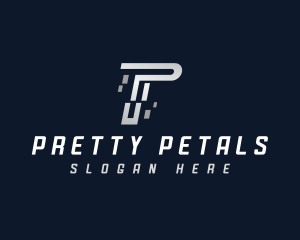 Technology Digital Letter P logo design