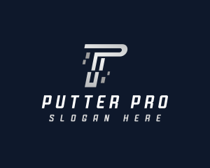 Technology Digital Letter P logo design