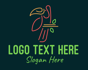Sleek - Tropical Bird Monoline logo design
