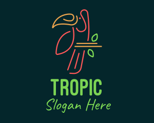 Tropical Bird Monoline logo design