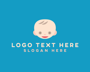 Kids Clothing - Cute Baby Head logo design