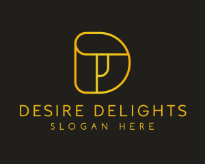 Golden Generic Letter D logo design