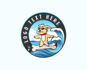 Bone - Dog Surf Ocean logo design