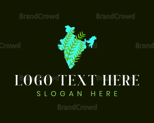 India Leaf Botanical Logo