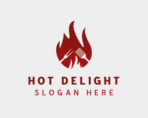 Hot Flaming Barbecue logo design