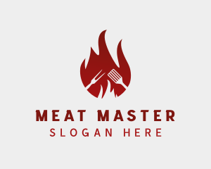 Hot Flaming Barbecue logo design