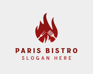 Hot Flaming Barbecue logo design