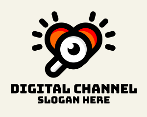 Channel - Heart Magnifying Lens logo design