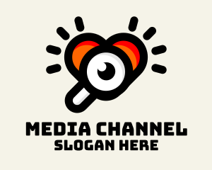 Channel - Heart Magnifying Lens logo design