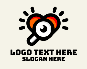 Television - Heart Magnifying Lens logo design
