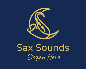 Crescent Moon Sax logo design