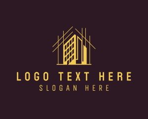 Housing - High Rise Building Construction logo design