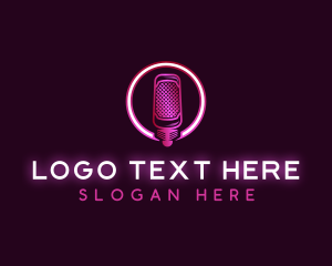 Stereo - Audio Mic Podcast logo design