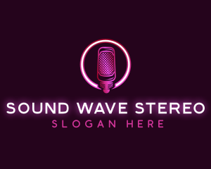 Stereo - Audio Mic Podcast logo design