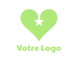 Green Heart - Green Star Heart logo design