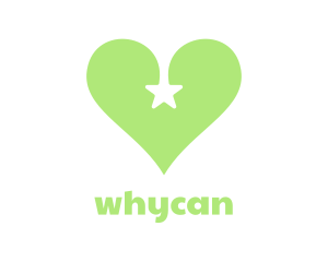 Love - Green Star Heart logo design