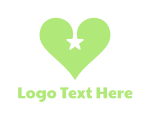 Green Heart - Green Star Heart logo design