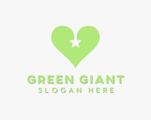 Green Star Heart logo design