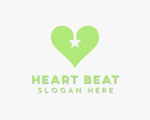 Green Star Heart logo design