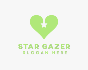 Green Star Heart logo design