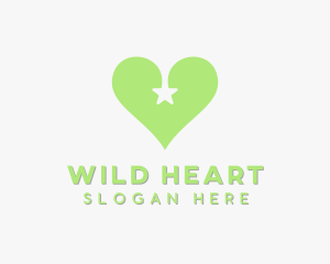 Green Star Heart logo design