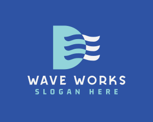 Wavy - Breeze Waves Letter D logo design