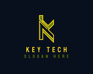 Geometric Tech Letter K Business logo design