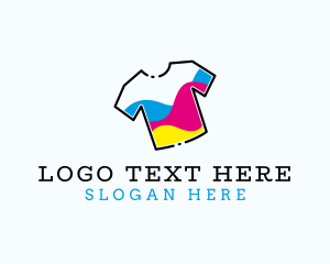 Tee - Shirt Print Wave logo design