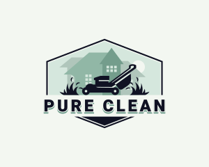 Lawn Mower Yard Cleaning logo design