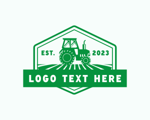 Crop - Farm Field Tractor logo design