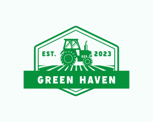 Farm Field Tractor logo design