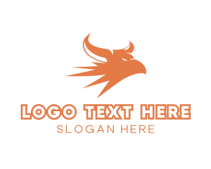 Eagle - Falcon Horns Chimera logo design