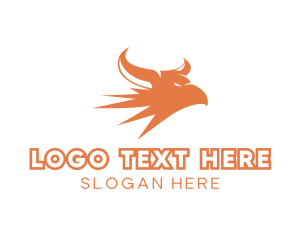 Bird - Falcon Horns Chimera logo design