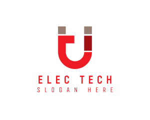Electromagnetic - Industrial Magnet Letter U logo design