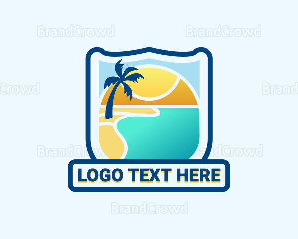 Tropical Beach Vacation Logo