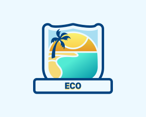 Tropical Beach Vacation Logo