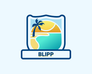 Emblem - Tropical Beach Vacation logo design