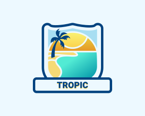 Tropical Beach Vacation logo design