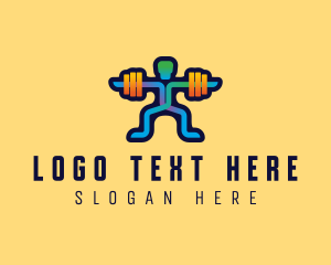 Weightlifting Barbell Man Logo